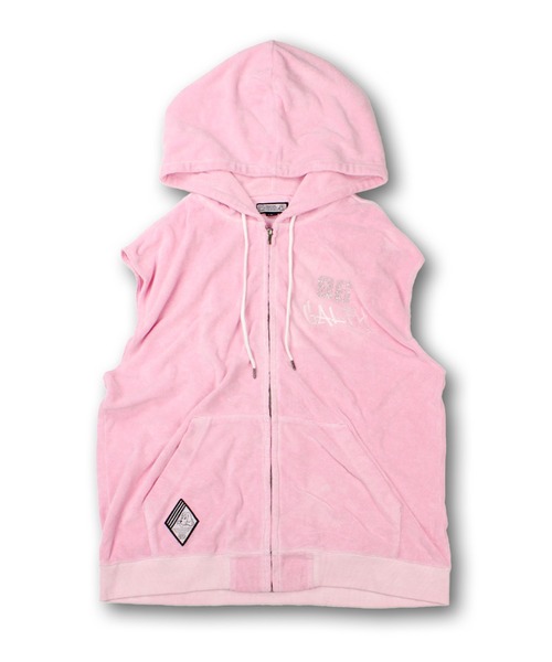 GALFY（ガルフィー）の「【GALFY/ガルフィー】あの頃のギャル的ノースリパーカー（パーカー・レディース・ブラック/サックスブルー/ピンク・XL/L）」の6枚目の写真