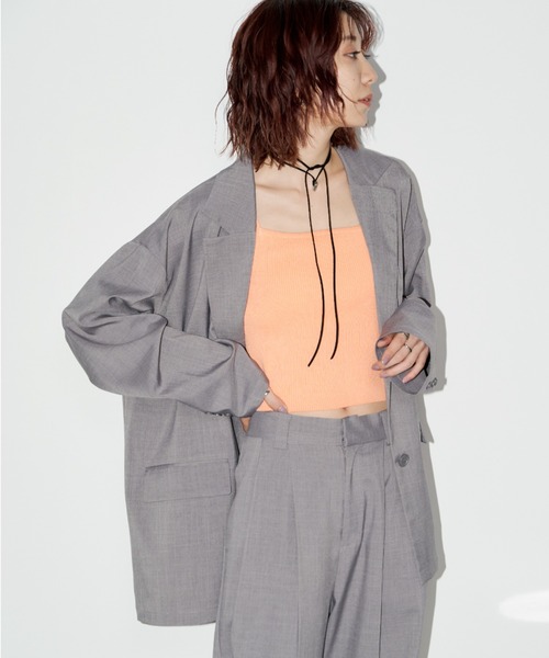 Auntie Rosa Holiday(アンティローザホリデー)の「オーバーサイズルーズジャケット / セットアップ対応(テーラードジャケット・レディース・ブラック/グレー/ベージュ・FREE)」の5枚目の写真