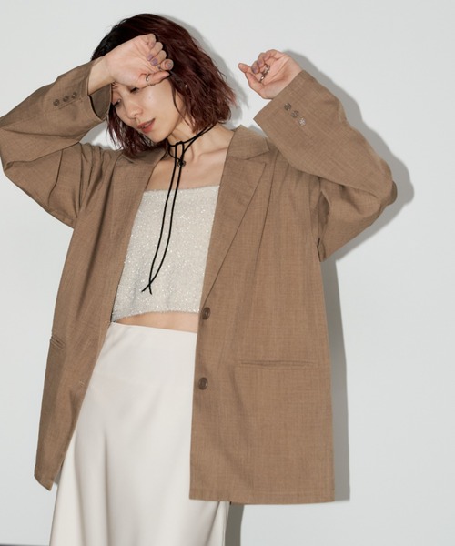 Auntie Rosa Holiday(アンティローザホリデー)の「オーバーサイズルーズジャケット / セットアップ対応(テーラードジャケット・レディース・ブラック/グレー/ベージュ・FREE)」の17枚目の写真