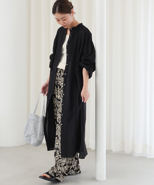 JOURNAL STANDARD relume（ジャーナルスタンダード　レリューム）の「エンブロイダリーレースワンピース（シャツワンピース・レディース・ブラック/ホワイト・FREE）」の5枚目の写真