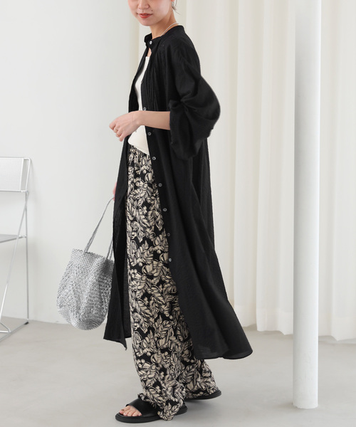 JOURNAL STANDARD relume（ジャーナルスタンダード　レリューム）の「エンブロイダリーレースワンピース（シャツワンピース・レディース・ブラック/ホワイト・FREE）」の6枚目の写真