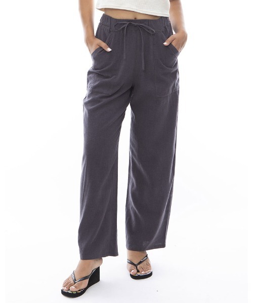 BILLABONG(ビラボン)の「BILLABONG レディース EASY LONG PANTS ロングパンツ 【2024年春夏モデル】/ビラボン麻素材ウエストゴムボトムス(その他パンツ・レディース・ブラウン/ブラック/イエロー系その他・MEDIUM/LARGE)」の2枚目の写真