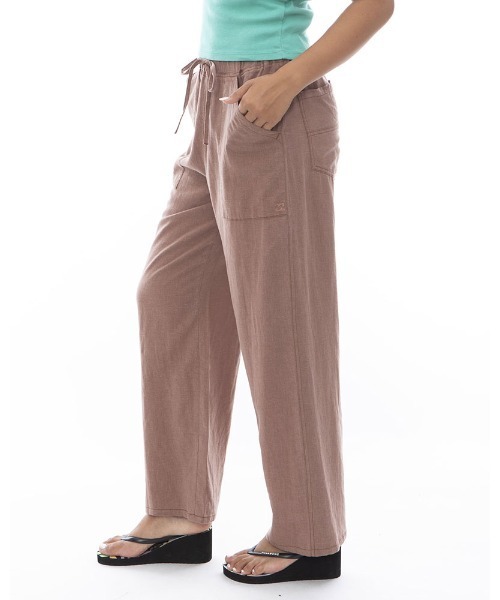 BILLABONG(ビラボン)の「BILLABONG レディース EASY LONG PANTS ロングパンツ 【2024年春夏モデル】/ビラボン麻素材ウエストゴムボトムス(その他パンツ・レディース・ブラウン/ブラック/イエロー系その他・MEDIUM/LARGE)」の6枚目の写真