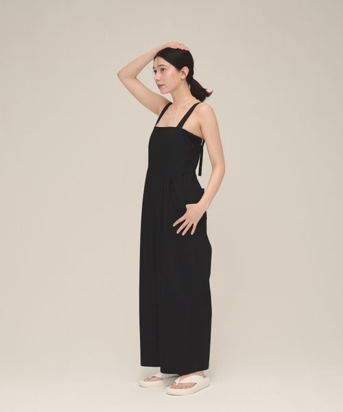 eL（エル）の「【eL】Back Open Wide Salopette/113188（サロペット/オーバーオール・レディース・ブラック/グレー・FREE）」の5枚目の写真