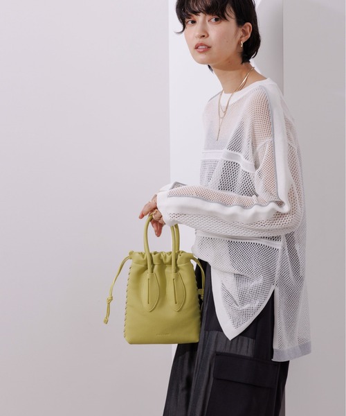 Eimee Law(エイミーロウ)の「ラメラインメッシュニットプルオーバー(Tシャツ/カットソー・レディース・オフホワイト/ブラック・38)」の6枚目の写真