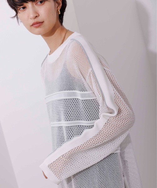 ラメラインメッシュニットプルオーバー Eimee Law│Eimee Law