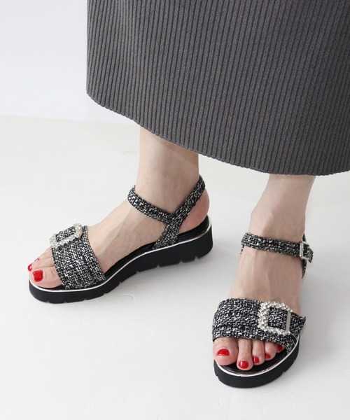 厚底ビジューストラップサンダル Fin Fin｜厚底ビジューストラップサンダル | Rakuten Fashion(楽天