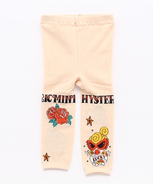 HYSTERIC MINI（ヒステリックミニ）の「Lady Rose Tattoo Girl レギンス（レギンス/スパッツ・キッズ・キナリ/チャコールグレー/エンジ・MEDIUM/LARGE/X-LARGE/SMALL）」の2枚目の写真
