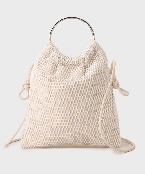 GALLEST（ギャレスト）の「◆【CONTROL FREAK】メッシュコンビリングバッグ（ハンドバッグ・レディース・ネイビー/アイボリー/シルバー・00）」の2枚目の写真