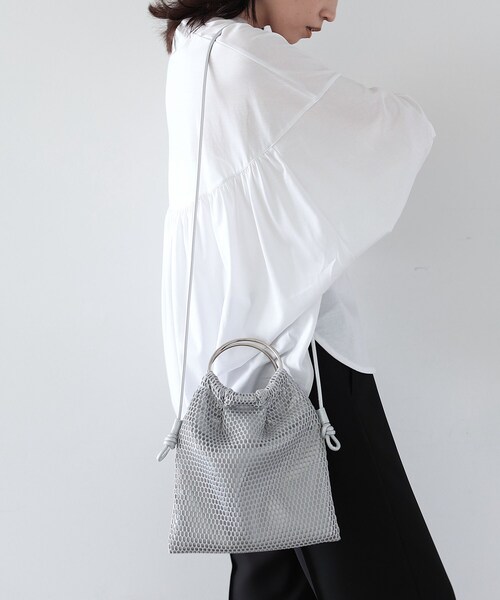 GALLEST（ギャレスト）の「◆【CONTROL FREAK】メッシュコンビリングバッグ（ハンドバッグ・レディース・ネイビー/アイボリー/シルバー・00）」の14枚目の写真