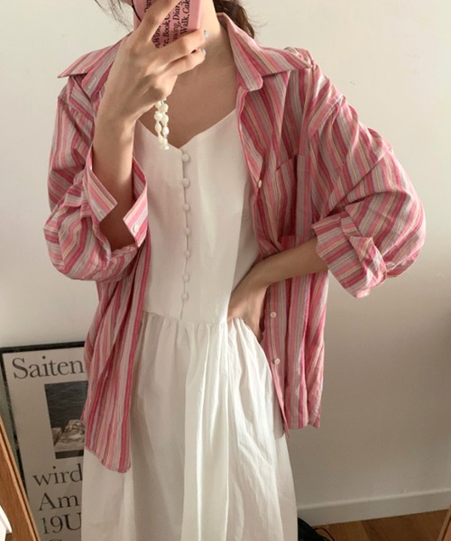 Amulet(アミュレット)の「ストライプシャツ(シャツ/ブラウス・レディース・ブルー/ピンク・M/L)」の19枚目の写真