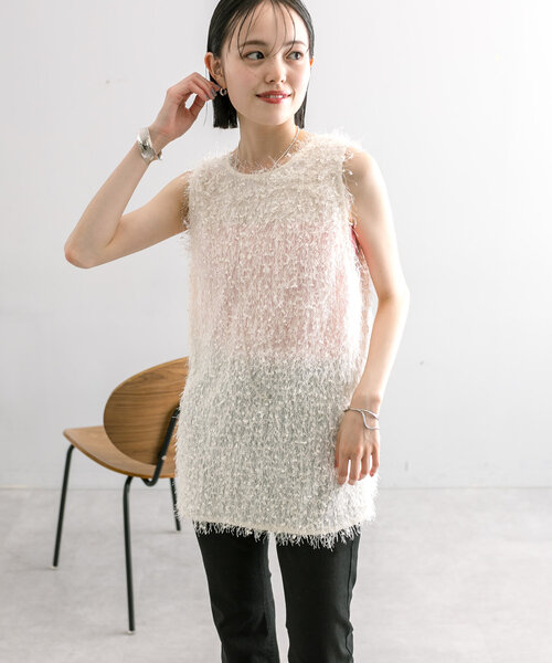 mystic（ミスティック）の「【3色展開】シャギータンク（ベスト・レディース・ブラック/グレー/オフホワイト・FREE）」の12枚目の写真