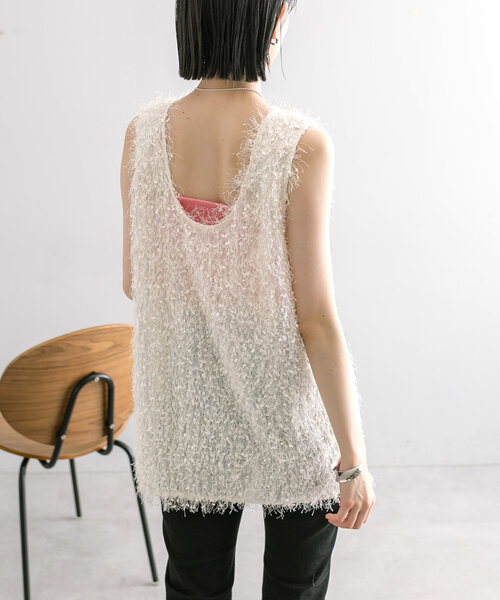 mystic（ミスティック）の「【3色展開】シャギータンク（ベスト・レディース・ブラック/グレー/オフホワイト・FREE）」の15枚目の写真