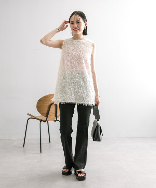 mystic（ミスティック）の「【3色展開】シャギータンク（ベスト・レディース・ブラック/グレー/オフホワイト・FREE）」の17枚目の写真