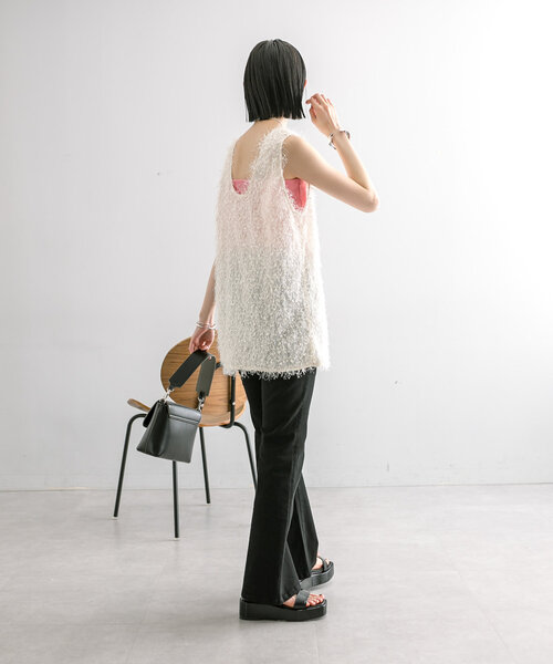 mystic（ミスティック）の「【3色展開】シャギータンク（ベスト・レディース・ブラック/グレー/オフホワイト・FREE）」の19枚目の写真