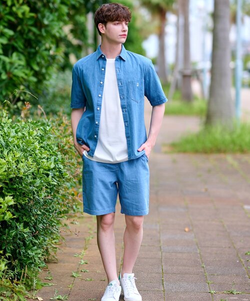 DRESSTERIOR(ドレステリア)の「◆デニムショートパンツ(その他パンツ・メンズ・ネイビー/ブルー・76/79/82/85)」の4枚目の写真