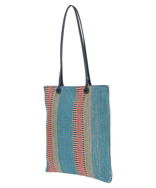 Green Parks(グリーンパークス)の「andmikka.ストライプフラットA4トート(トートバッグ・レディース・ベージュ/ターコイズブルー/オレンジ/グリーン系その他3・FREE)」の5枚目の写真