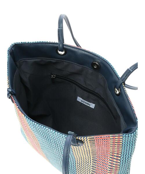 Green Parks(グリーンパークス)の「andmikka.ストライプフラットA4トート(トートバッグ・レディース・ベージュ/ターコイズブルー/オレンジ/グリーン系その他3・FREE)」の9枚目の写真