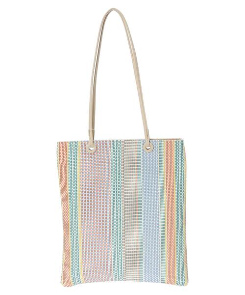Green Parks(グリーンパークス)の「andmikka.ストライプフラットA4トート(トートバッグ・レディース・ベージュ/ターコイズブルー/オレンジ/グリーン系その他3・FREE)」の11枚目の写真