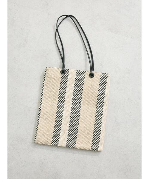 Green Parks(グリーンパークス)の「andmikka.ストライプフラットA4トート(トートバッグ・レディース・ベージュ/ターコイズブルー/オレンジ/グリーン系その他3・FREE)」の1枚目の写真