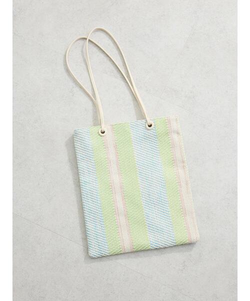 Green Parks(グリーンパークス)の「andmikka.ストライプフラットA4トート(トートバッグ・レディース・ベージュ/ターコイズブルー/オレンジ/グリーン系その他3・FREE)」の2枚目の写真