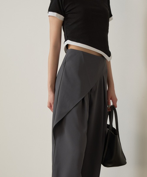 Chick（チック）の「▲ラップワイドスラックス（スラックス・レディース・ブラック/チャコール・M）」の4枚目の写真