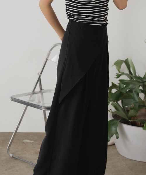 Chick（チック）の「▲ラップワイドスラックス（スラックス・レディース・ブラック/チャコール・M）」の8枚目の写真