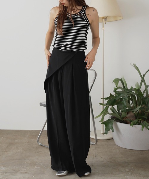 Chick（チック）の「▲ラップワイドスラックス（スラックス・レディース・ブラック/チャコール・M）」の6枚目の写真