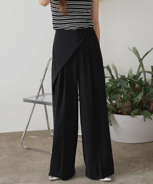 Chick（チック）の「▲ラップワイドスラックス（スラックス・レディース・ブラック/チャコール・M）」の7枚目の写真