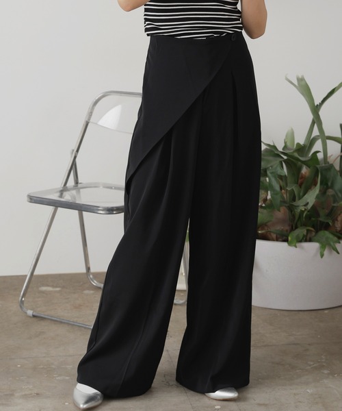 Chick（チック）の「▲ラップワイドスラックス（スラックス・レディース・ブラック/チャコール・M）」の16枚目の写真