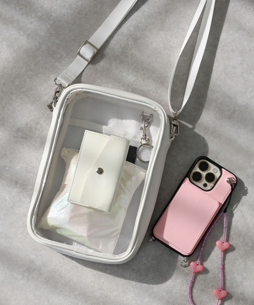 An+u（アンユー）の「PVCショルダーバッグ（ショルダーバッグ・レディース・ホワイト/ブラック・ONE SIZE）」の2枚目の写真