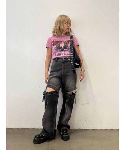 jouetie（ジュエティ）の「イーグルフィットT（Tシャツ/カットソー・レディース・アイボリー/ブラック/ピンク・MEDIUM）」の20枚目の写真