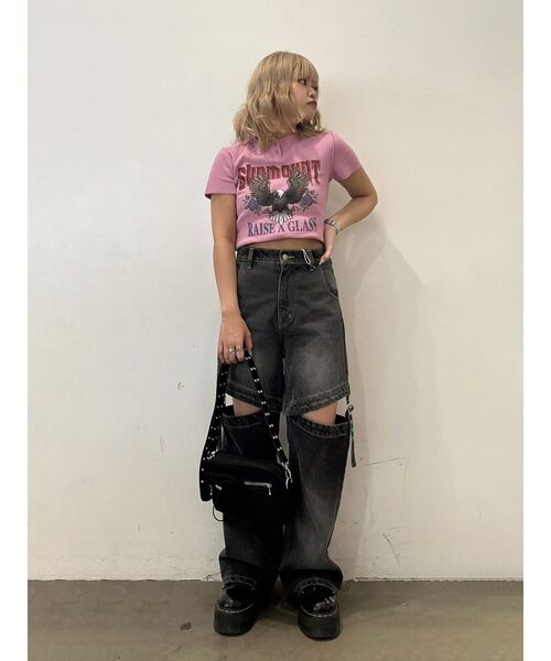 jouetie（ジュエティ）の「イーグルフィットT（Tシャツ/カットソー・レディース・アイボリー/ブラック/ピンク・MEDIUM）」の21枚目の写真