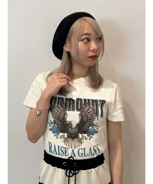 jouetie（ジュエティ）の「イーグルフィットT（Tシャツ/カットソー・レディース・アイボリー/ブラック/ピンク・MEDIUM）」の12枚目の写真