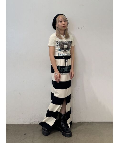 jouetie（ジュエティ）の「イーグルフィットT（Tシャツ/カットソー・レディース・アイボリー/ブラック/ピンク・MEDIUM）」の4枚目の写真