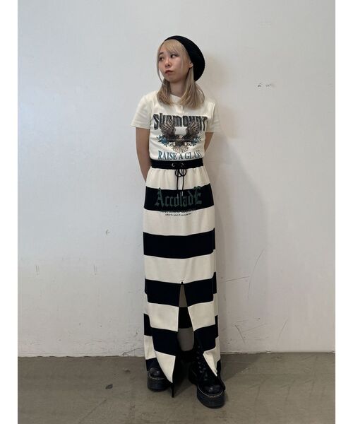 jouetie（ジュエティ）の「イーグルフィットT（Tシャツ/カットソー・レディース・アイボリー/ブラック/ピンク・MEDIUM）」の8枚目の写真