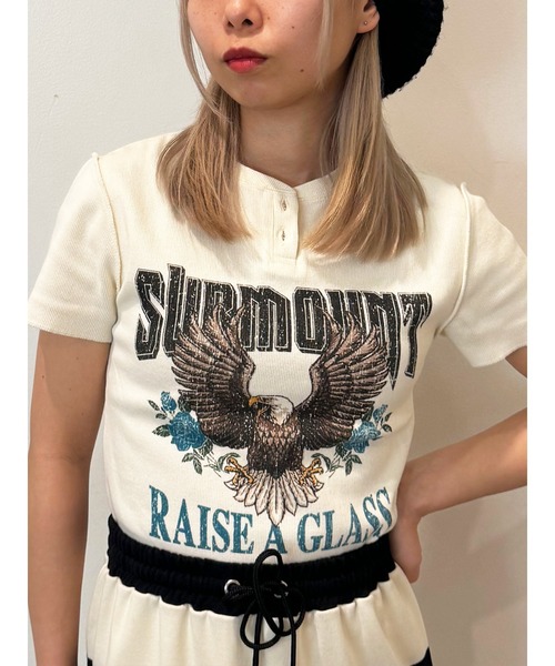 jouetie（ジュエティ）の「イーグルフィットT（Tシャツ/カットソー・レディース・アイボリー/ブラック/ピンク・MEDIUM）」の2枚目の写真