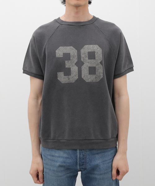 JOURNAL STANDARD relume(ジャーナルスタンダード レリューム)の「HANTEX/ハンテックス ナンバリングプリント ショートスリーブスウェット(Tシャツ/カットソー・メンズ・ブラックミックス/コバルトブルー・MEDIUM/LARGE)」の1枚目の写真