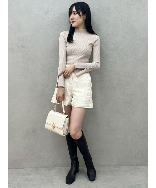 MERCURYDUO（マーキュリーデュオ）の「ジャガードショートパンツ（その他パンツ・レディース・アイボリー/ブラック・MEDIUM/SMALL）」の4枚目の写真