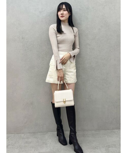 MERCURYDUO（マーキュリーデュオ）の「ジャガードショートパンツ（その他パンツ・レディース・アイボリー/ブラック・MEDIUM/SMALL）」の6枚目の写真