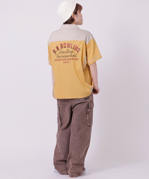 DOUBLE NAME（ダブルネーム）の「２ＷＡＹカラーレトロボーリングシャツ（シャツ/ブラウス・レディース・イエロー/ブラック/ベージュ・FREE）」の10枚目の写真