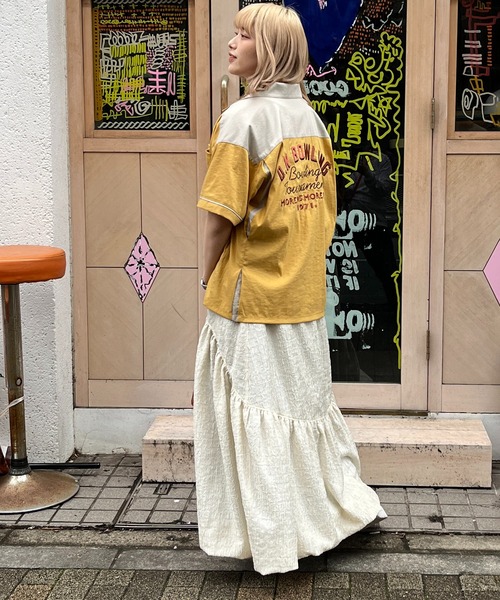 DOUBLE NAME（ダブルネーム）の「２ＷＡＹカラーレトロボーリングシャツ（シャツ/ブラウス・レディース・イエロー/ブラック/ベージュ・FREE）」の21枚目の写真