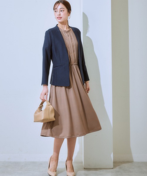 7days Life Styling（セブンデイズライフスタイリング）の「【ひんやり接触冷感】フロントピンタック5分袖ワンピース（ワンピース・レディース・ブラック/モカ/ネイビー・S/M/L/LL）」の9枚目の写真