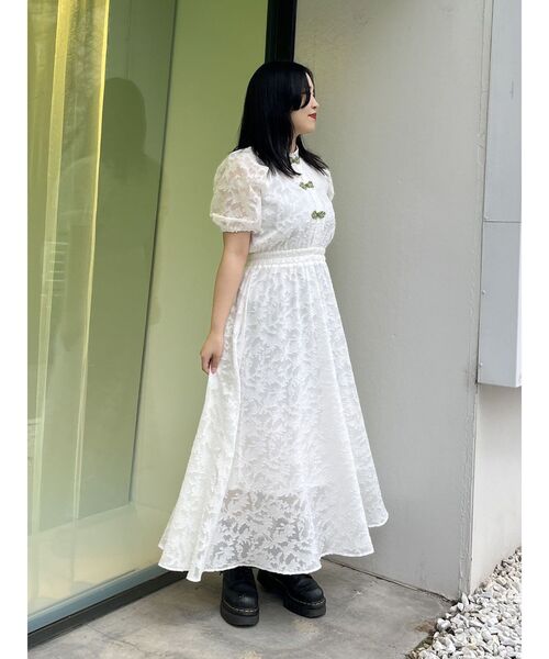 jouetie（ジュエティ）の「フレアチャイナワンピース（ワンピース・レディース・ブルー/オフホワイト/ブラック・MEDIUM）」の16枚目の写真