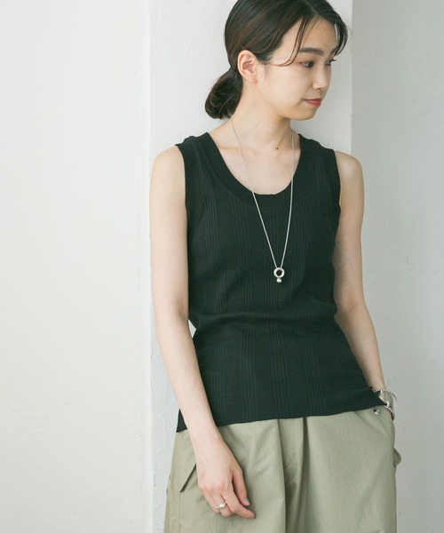 URBAN RESEARCH（アーバンリサーチ）の「『MADE IN JAPAN』Uネックリブタンクトップ（Tシャツ/カットソー・レディース・ブラウン/ブラック/ベージュ系その他・FREE）」の7枚目の写真