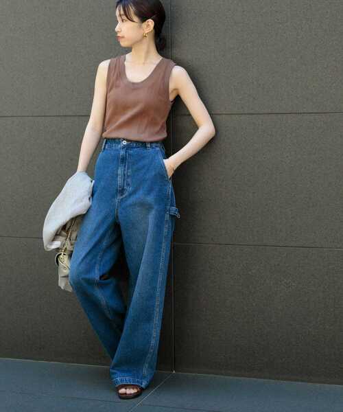 URBAN RESEARCH（アーバンリサーチ）の「『MADE IN JAPAN』Uネックリブタンクトップ（Tシャツ/カットソー・レディース・ブラウン/ブラック/ベージュ系その他・FREE）」の10枚目の写真