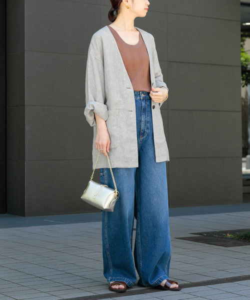 URBAN RESEARCH（アーバンリサーチ）の「『MADE IN JAPAN』Uネックリブタンクトップ（Tシャツ/カットソー・レディース・ブラウン/ブラック/ベージュ系その他・FREE）」の12枚目の写真