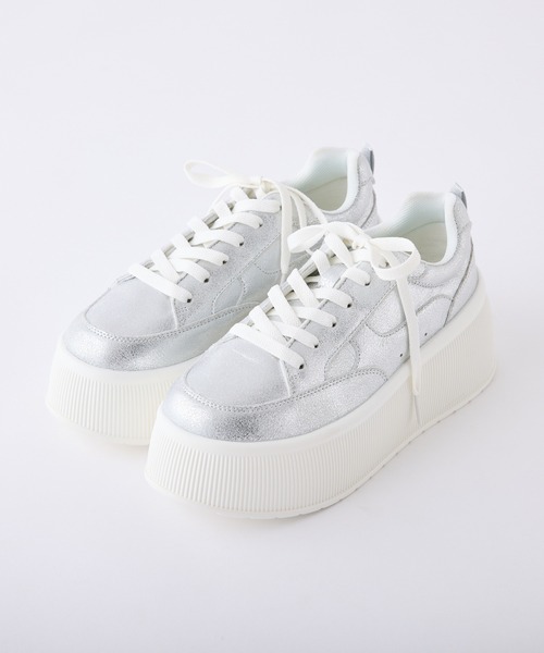 one after another NICE CLAUP(ワンアフターアナザーナイスクラップ)の「プラットフォームスニーカー(スニーカー・レディース・シルバー/ホワイト・L/M/S)」の17枚目の写真