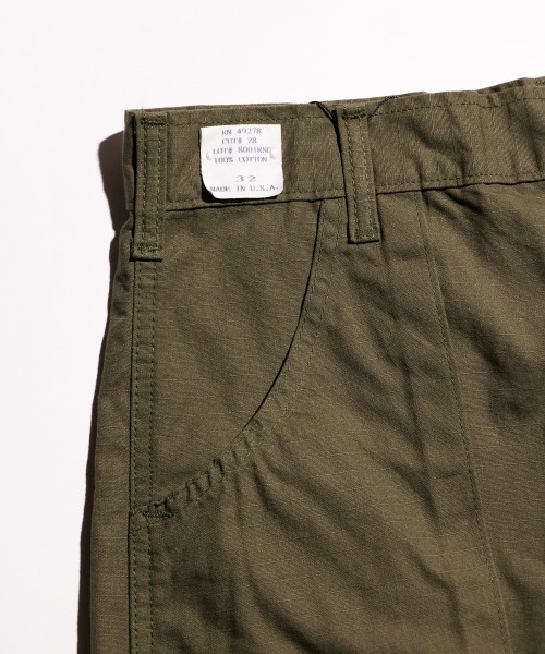 MILITARY(ミリタリー)の「【U.S MILITARYユーエスミリタリー 】 US MADE RIPSTOP MILITARY SHORT PANTS リップストップミリタリーショーツ(その他パンツ・メンズ・カーキ/オリーブ・34inch/30inch/32inch)」の4枚目の写真