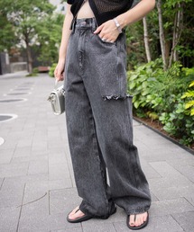 WEGO | WEGO/【24年春夏新作】サイドスリットデニムストレートパンツ(デニムパンツ)